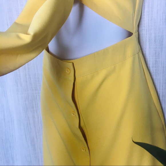Yellow Tie Front Dress - Picture 6 of 7